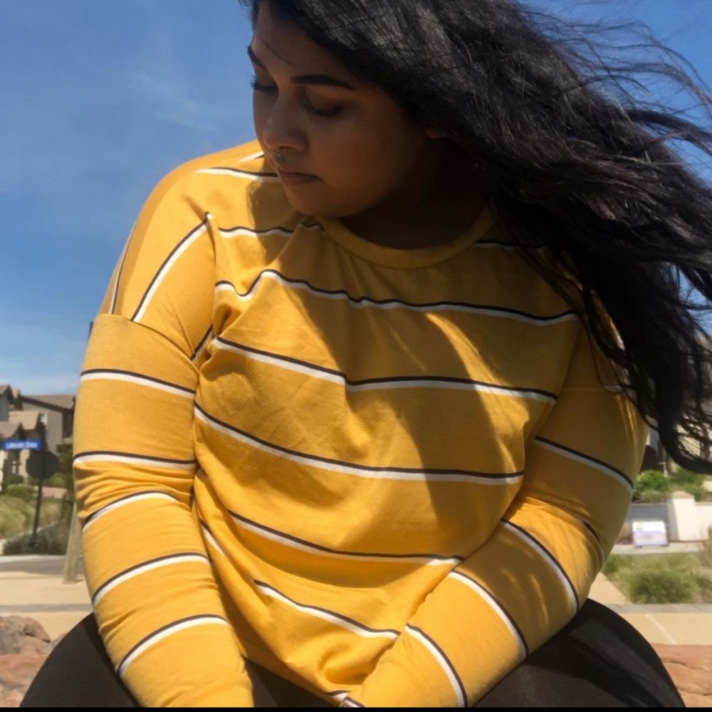 Yellow Striped Long Sleeve Tee